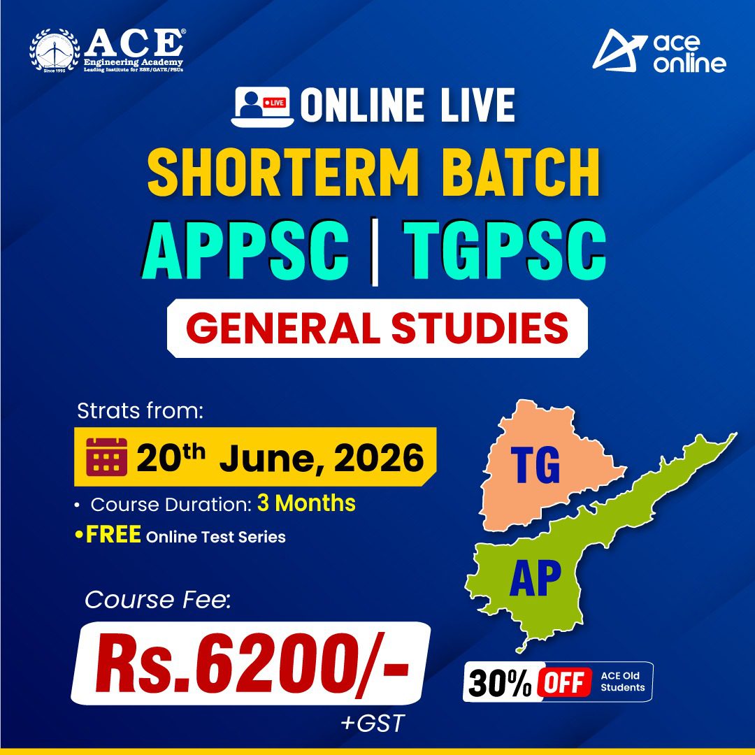 APPSC TGPSC General Studies Online Live Short-Term Batch