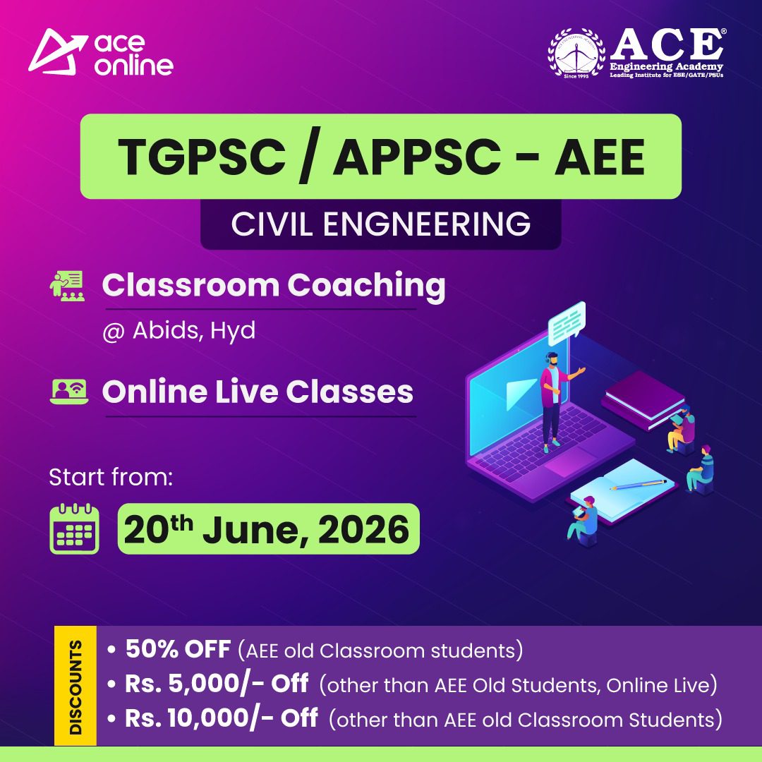 TGPSC APPSC AEE Civil Engineering Classroom Coaching and Online Live Classes
