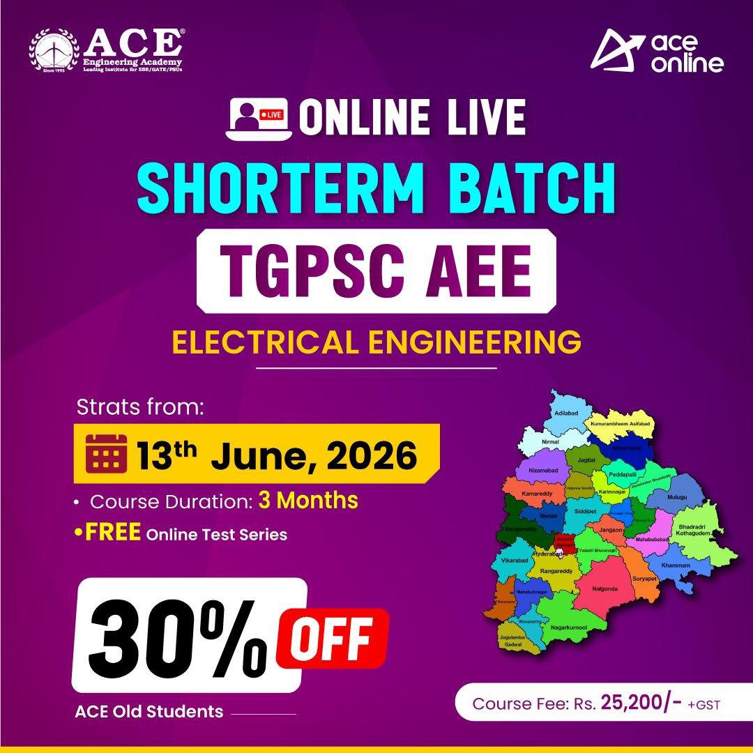 TGPSC AEE Electrical Engineering Online Live Short-Term Batch